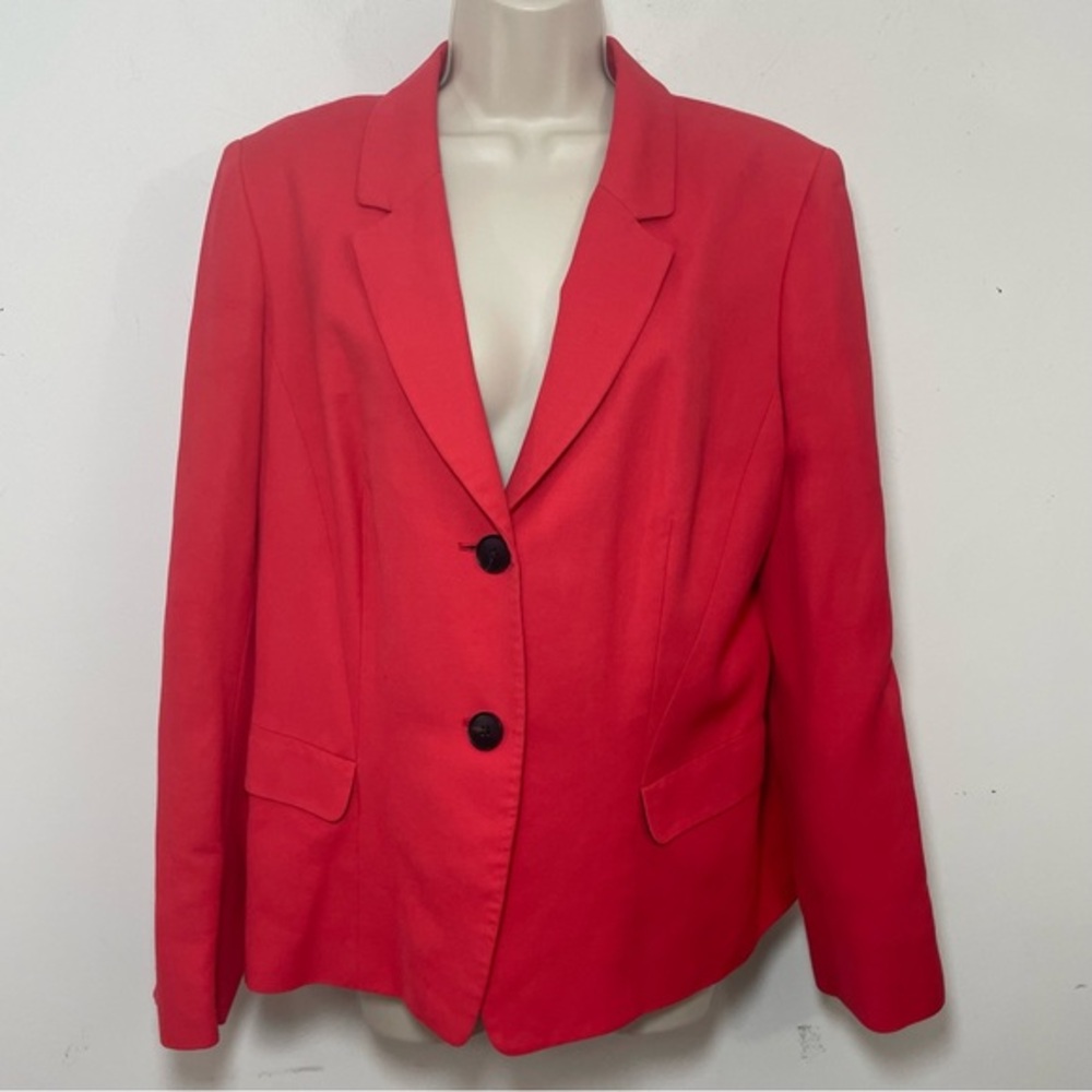 Lafayette 148  career blazer red lined cotton viscose blend size 16 classic